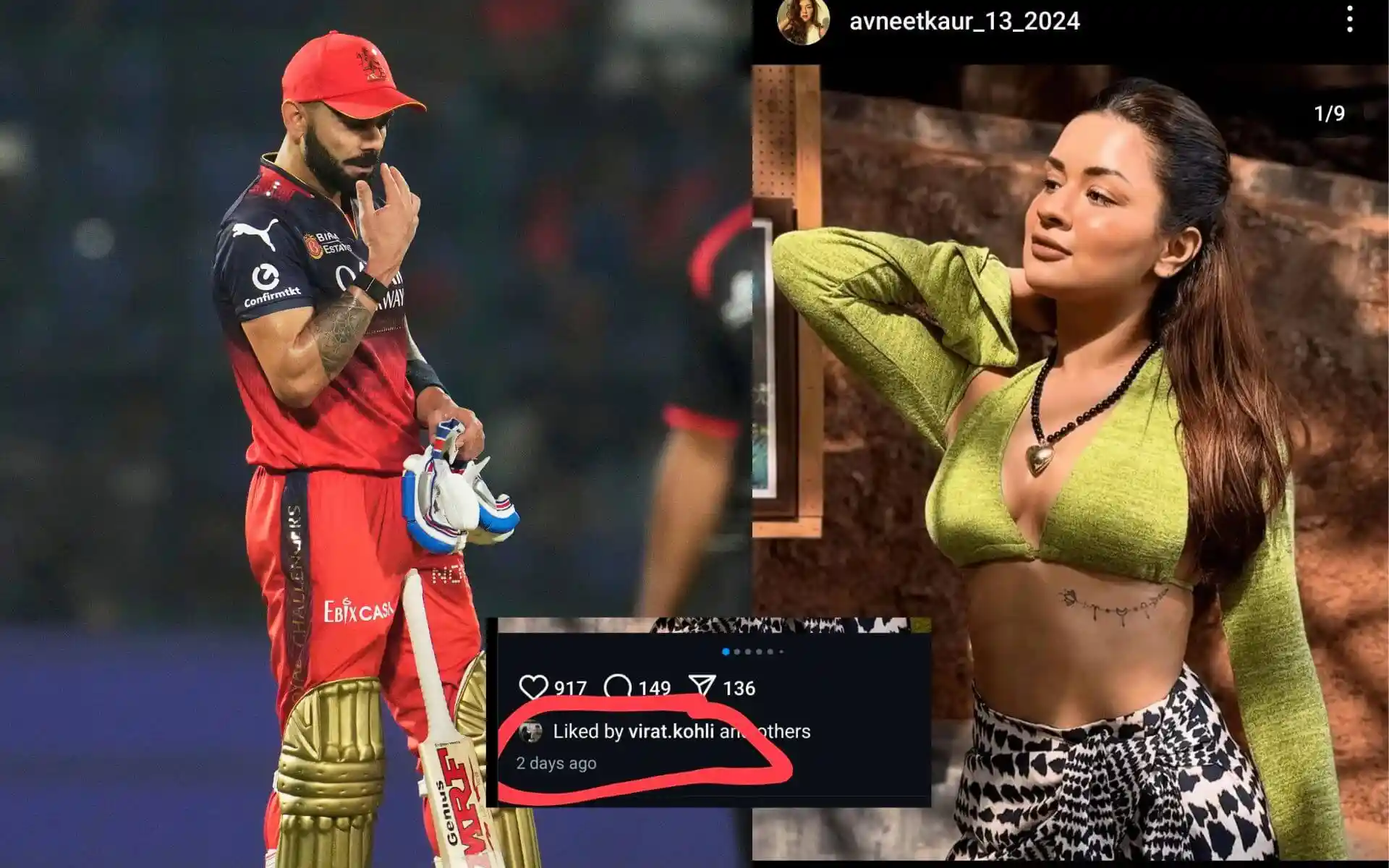 Did Virat Kohli Really Like A Fan Page Picture Of Avneet Kaur [Source: @Rohit_Samrat45 and AP Photos]